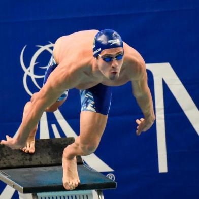 NÁPOLES (ITA), 9/7/2019: O nadador Luiz Gustavo Borges, filho do medalhista olímpico Gustavo Borges, compete nos 50m livre na Universíade.