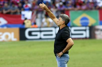 Campeonato Brasileiro de Futebol 2019 Serie A. Jogo entre as equipes do Fortaleza X Gremio realizado na tarde de hoje na Arena Castelao em Fortaleza Ceara. Na foto o tecnico do Grêmio Renato Portaluppi