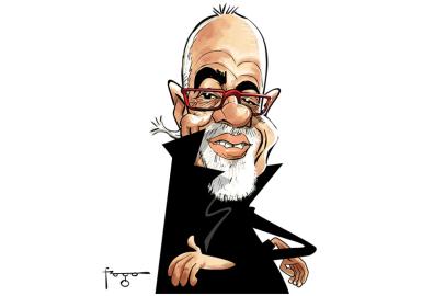 Charge de Paulo Coelho feita por Gilmar Fraga