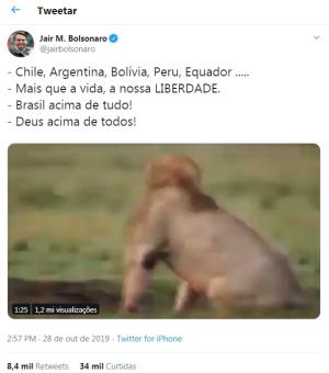 Twitter @jairbolsonaro / Reprodução