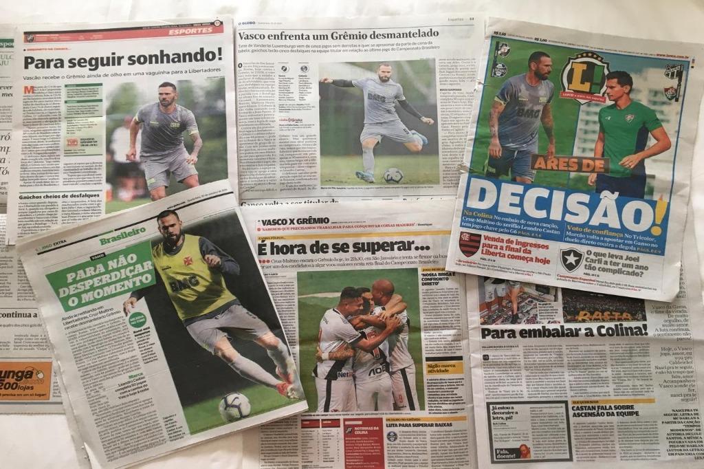 Anúncio do primeiro jogo. Na véspera do primeiro jogo o jornal destaca