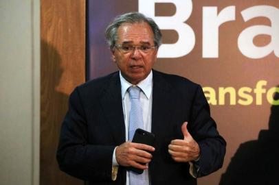 Ministro da economia Paulo Guedes na apresentação do pacote de medidas econômicas