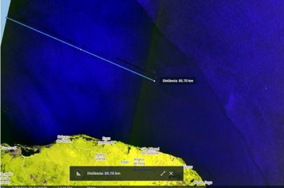 Imagens de satélite capturadas pelo Laboratório de Análise e Processamento de Imagens de Satélites (Lapis) da Universidade Federal de Alagoas (Ufal) apontam que manchas de óleo apareceram perto do Rio Grande do Norte antes da passagem do navio Bouboulina pelo local.