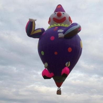 Balão em forma de palhaço que estará no Festival de Balonismo de Venâncio Aires (RS), em novembro.