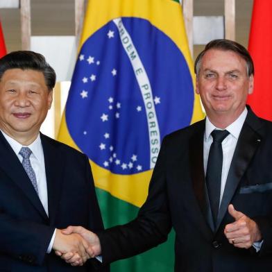 (Brasília - DF, 13/11/2019) Preidente Jair Bolsonaro encontra-se com presidente da China, Xi JinpingDeclaração à Imprensa.Foto: Isac Nóbrega/PR