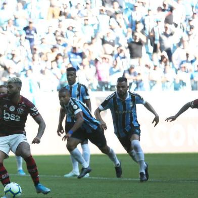  PORTO ALEGRE, RS, BRASIL - 17.11.2019 - Pela 33ª rodada do Campeonato Brasileiro, o Grêmio recebe o Flamengo na Arena. (Foto: Jefferson Botega/Agencia RBS)