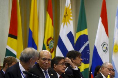  BENTO GONÇALVES, RS, BRASIL - 04-12-2019 - Reunião da Cúpula do Mercosul. Ministro das Relações Exteriores, Ernesto Araujo, participa de reunião de abertura. (Foto: Mateus Bruxel/Agencia RBS)Indexador: Mateus Bruxel