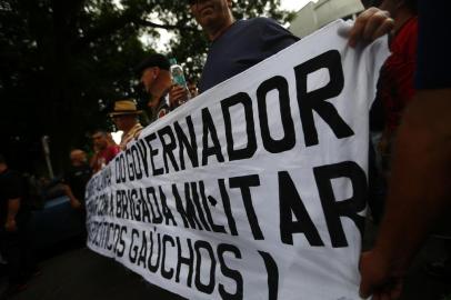  PORTO ALEGRE, RS, BRASIL, 05/12/2019- Protesto da brigada militar.(FOTOGRAFO: FÉLIX ZUCCO / AGENCIA RBS)