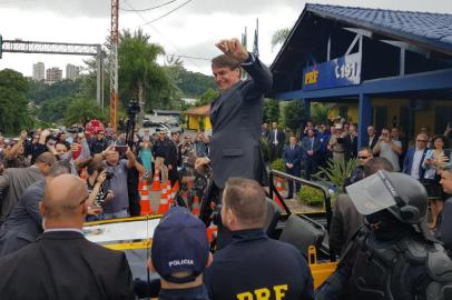 **EM BAIXA**BENTO GONÇALVES, RS BRASIL, 05-12-2019: Presidente Bolsonaro durante inauguração da delegacia da PRF, em Bento Gonçalves. ¿ Foto: Polícia Rodoviária Federal/Divulgação