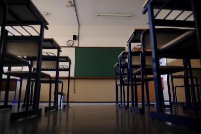  CAXIAS DO SUL, RS, BRASIL (19/11/2019)Adesão total à greve na Escola Estadual de Ensíno Médio Rachel Galliari Grazziotin. (Antonio Valiente/Agência RBS)