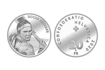  This handout picture made available on December 2, 2019 in Bern by Swiss Federal mint agency Swissmint shows a Roger Federer silver coin. - Swiss tennis player Roger Federer preparing his emblematic reverse with one hand: this is the image that will adorn a 20 Swiss franc silver coin minted by Swissmint, for the first time in its history, dedicating a Swiss commemorative coin to a living person. (Photo by Handout / Swissmint / AFP) / RESTRICTED TO EDITORIAL USE - MANDATORY CREDIT AFP PHOTO / SWISSMINT - NO MARKETING NO ADVERTISING CAMPAIGNS - DISTRIBUTED AS A SERVICE TO CLIENTSEditoria: SPOLocal: BernIndexador: HANDOUTSecao: celebrityFonte: SwissmintFotógrafo: STR<!-- NICAID(14350998) -->