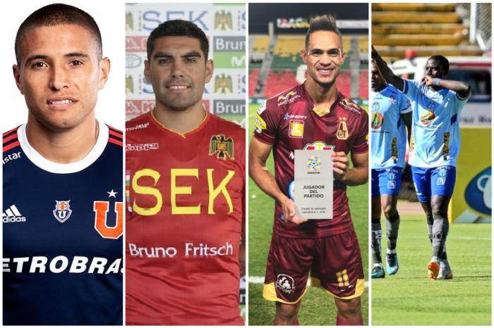 Montagem sobre fotos de Divulgação / Universidad de Chile / Unión Española / Tolima / Macará