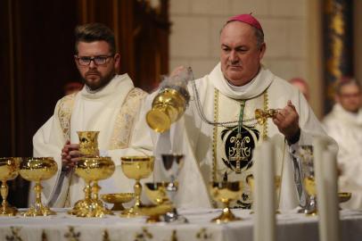  CAXIAS DO SUL, RS, BRASIL (08/09/2019)Posse do novo bispo da Diocese de Caxias do Sul, José Gislon na catedral de Caxias do Sul. (Antonio Valiente/Agência RBS)