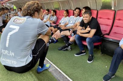  Eduardo Coudet, técnico do Inter, durante a sexta edição do lance de craque no beira-rio