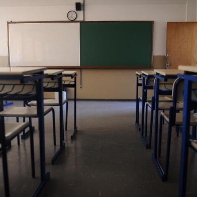  CAXIAS DO SUL, RS, BRASIL (19/11/2019)Adesão total à greve na Escola Estadual de Ensíno Médio Rachel Galliari Grazziotin. (Antonio Valiente/Agência RBS)