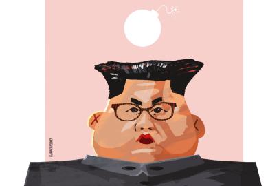 Kim Jon-un na caricatura feita por Gabriel Renner