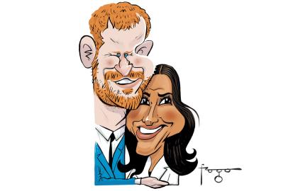 Charge de Gilmar Fraga do casal príncipe Harry e Meghan Markle