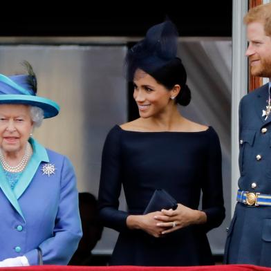 Rainha Elizabeth, Meghan Markle e príncipe Harry