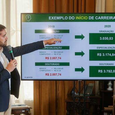 governador Eduardo Leite tabela com a nova proposta do plano de carreira dos servidores do Magistério