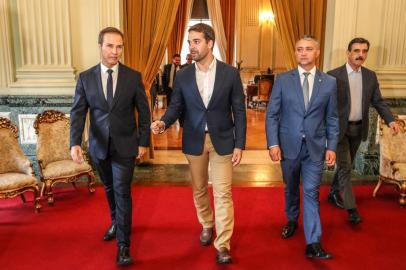 Presidente da Assembleia, Luis Augusto Lara,assume o governo do Estado durante viagem do governador Eduardo Leite. Edegar Pretto fica na presidência da Assembleia<!-- NICAID(14392087) -->