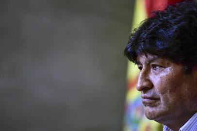 Bolivia's former President Evo Morales is seen during a press conference with the Bolivian presidential candidate for the Movement for Socialism (MAS) party, Luis Arce (out frame), in Buenos Aires, on January 27, 2020. (Photo by RONALDO SCHEMIDT / AFP)