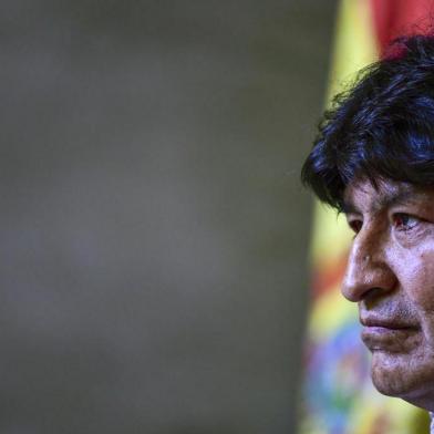 Bolivias former President Evo Morales is seen during a press conference with the Bolivian presidential candidate for the Movement for Socialism (MAS) party, Luis Arce (out frame), in Buenos Aires, on January 27, 2020. (Photo by RONALDO SCHEMIDT / AFP)