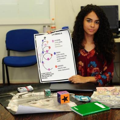 CAXIAS DO SUL, RS, BRASIL, 31/01/2020. Raylyne Ribeiro, 17 anos, estudante da EEEM Irmão Guerini, de Ana Rech, realiza Vakinha online para representar as escolas públicas de Caxias do Sul na Febrace 2020, em São Paulo. Ela foi selecionada por meio de premiação conquistada na IFTEC. O tema da pesquisa é: A ROMANTIZAÇÃO DO CIÚME NOS RELACIONAMENTOS ENTRE OS JOVENS: DO CIÚME ÀS RELAÇÕES ABUSIVAS. (Porthus Junior/Agência RBS)