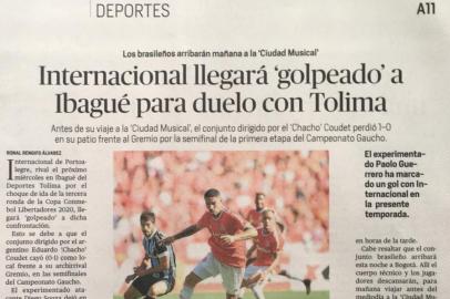 Jornal colombiano sobre o Inter