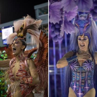 Juliana Paes e Claudia Raia no Carnaval na Sapucaí em 2019