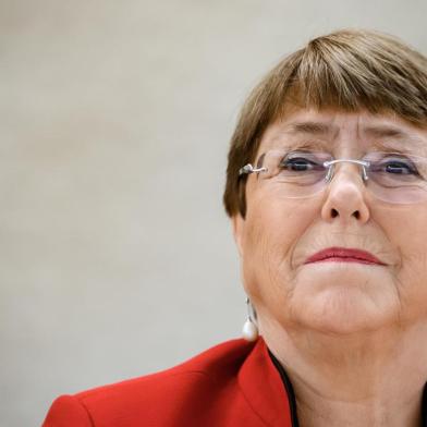 United Nations High Commissioner for Human Rights Michelle Bachelet attends the opening of the UN Human Rights Councils main annual session on February 24, 2020 in Geneva. (Photo by Fabrice COFFRINI / AFP)<!-- NICAID(14433160) -->