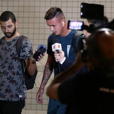  PORTO ALEGRE, RS, BRASIL - Chegada do Universidad Católica na véspera do jogo contra o Internacional pela Copa Libertadores da América 2020.