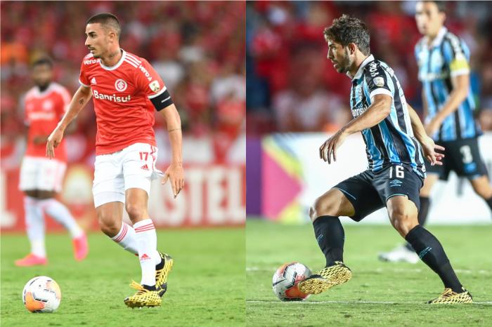 Montagem sobre fotos / Ricardo Duarte/Inter e Lucas Uebel/Grêmio/Divulgação