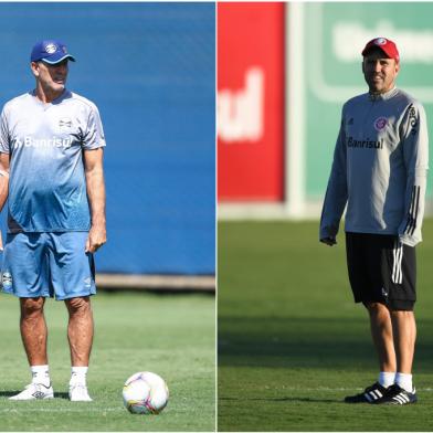 Renato Portaluppi, técnico do Grêmio, e Eduardo Coudet, treinador do Inter