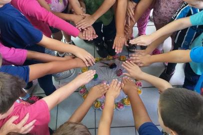 Escola  Municipal de Ensino Médio (EMEF) Basílio Tcacenco, onde estudava a menina de seis anos que foi atingida por uma bala perdida no último dia 26 de fevereiro, em Caxias do Sul, recebeu ações do Círculos de Construção de Paz nesta semana. <!-- NICAID(14442774) -->