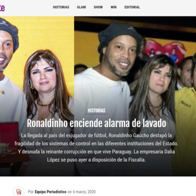 Jornal paraguaio mostra relação de Ronaldinho Gaúcho com empresária investigada no país. Paraguai