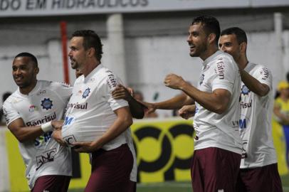  IJUÍ, RS, BRASIL, 09/03/2020. São Luíz x SER Caxias, jogo válido pela segunda rodada da Taça Francisco Novelletto Neto, segundo turno do Campeonato Gaúcho (Gauchão 2020) e realizado no estádio 19 de Outubro, em Ijuí. (Pedro Pedro Brikalski/Especial)<!-- NICAID(14445802) -->