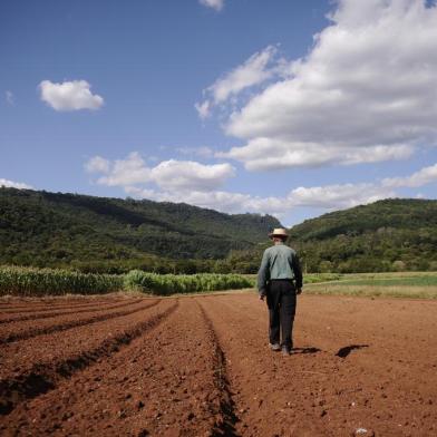  SANTA TEREZA, RS, BRASIL (05/03/2020)Agricultores da Serra calculam os prejuízos da seca. NA FOTO, Agricultores da Serra calculam os prejuízos da seca. Na foto, o agricultor Vicente Ramus, que ainda espera a chuva para plantar suas verduras.  (Antonio Valiente/Agêcia RBS)<!-- NICAID(14441974) -->