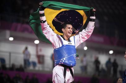  28.07.2019 - Jogos Panamericanos Lima 2019 - Lima (PER) - O atleta EDIVAL MARQUES QUIRINO PONTES conquista a medalha de ouro no Taekwondo. Foto: ©Jonne Roriz/COBLocal: LimaIndexador: Jonne Roriz/COBFonte: Jonne Roriz/COB<!-- NICAID(14448257) -->