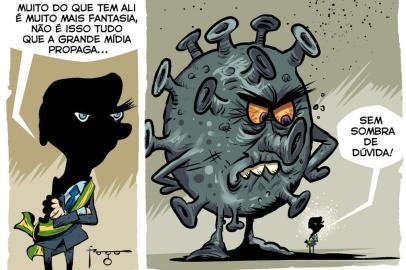 charge de Fraga publicada no espaço de Iotti em 13 de março de 2020.<!-- NICAID(14449071) -->