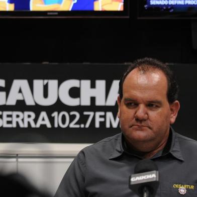  CAXIAS DO SUL, RS, BRASIL, 20/01/2020 - Programa show dos esportes na serra, edição 101, com os convidados Paulo Cesar Santos, presidente do SER Caxias, e Walter Dal Zotto JR, presidente do Juventude. Apresentação de Eduardo Costa e Pedro Petrucci. (Marcelo Casagrande/Agência RBS)<!-- NICAID(14393192) -->