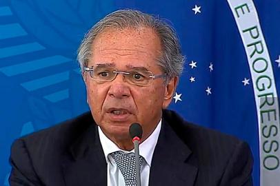 O ministro da economia, Paulo Guedes, durante coletiva sobre o coronavírus <!-- NICAID(14455261) -->