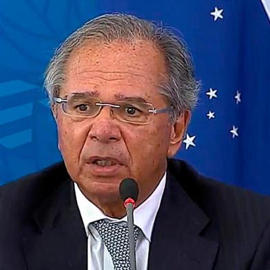 O ministro da economia, Paulo Guedes, durante coletiva sobre o coronavírus <!-- NICAID(14455261) -->