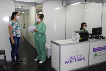 Unidade de triagem para coronavirus no Hospital Divina Providência