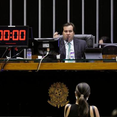 Rodrigo Maia em sessão da Câmara dos deputados<!-- NICAID(14476290) -->