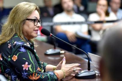 Maria Elizabeth Pereira, ex-diretora do Procon-RS morta pelo companheiro em Porto Alegre. Na imagem, em evento na Assembleia em maio de 2019.<!-- NICAID(14479991) -->