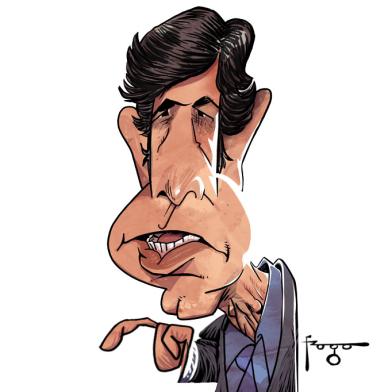 Caricatura de Nelso Teich feita por Gilmar Fraga