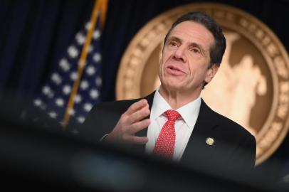 (FILES) In this file photo New York Governor Andrew Cuomo speaks during a press conference to discuss the first positive case of novel coronavirus or COVID-19 in New York State on March 2, 2020 in New York City. - The coronavirus outbreak in New York state -- epicenter of the epidemic in the United States -- is on the descent, Governor Andrew Cuomo announced on April 19, 2020. We are past the high point, and all indications at this point is that we are on the descent, Cuomo told a press conference. (Photo by Angela Weiss / AFP)<!-- NICAID(14485003) -->