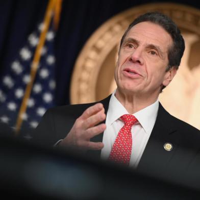 (FILES) In this file photo New York Governor Andrew Cuomo speaks during a press conference to discuss the first positive case of novel coronavirus or COVID-19 in New York State on March 2, 2020 in New York City. - The coronavirus outbreak in New York state -- epicenter of the epidemic in the United States -- is on the descent, Governor Andrew Cuomo announced on April 19, 2020. We are past the high point, and all indications at this point is that we are on the descent, Cuomo told a press conference. (Photo by Angela Weiss / AFP)<!-- NICAID(14485003) -->