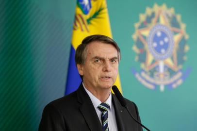 (BrasÃ­lia - DF, 28/02/2019 ) Presidente da RepÃºblica, Jair Bolsonaro durante declaraÃ§Ã£o a imprensa com Juan GuaidoÌ, Presidente Encarregado da Venezuela.                                  Foto: Alan Santos/PR<!-- NICAID(13976690) -->