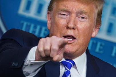 US President Donald Trump speaks during the daily briefing on the novel coronavirus, which causes COVID-19, in the Brady Briefing Room of the White House on April 23, 2020, in Washington, DC. (Photo by MANDEL NGAN / AFP)<!-- NICAID(14485331) -->